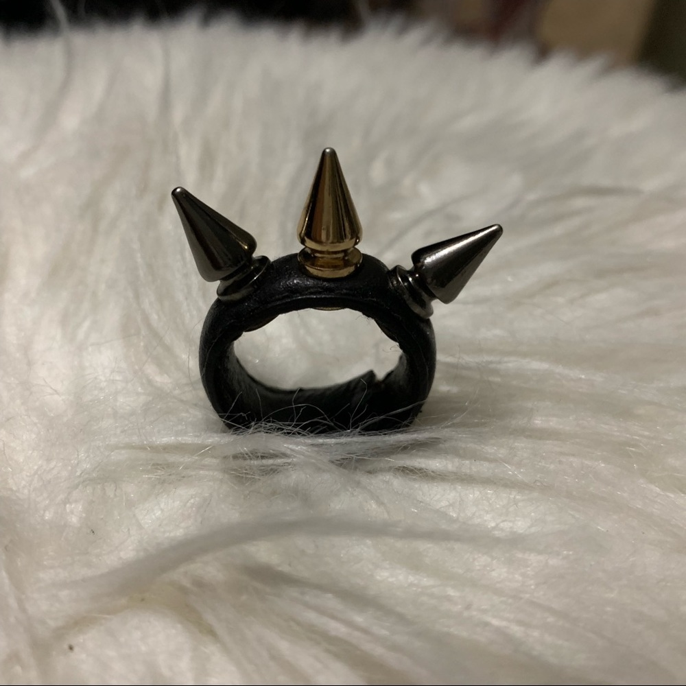 Leather Spike Ring